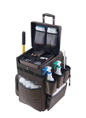 安赛瑞便携式客房服务推车酒店宾馆清洁服务车棕色5081特耐适Trus