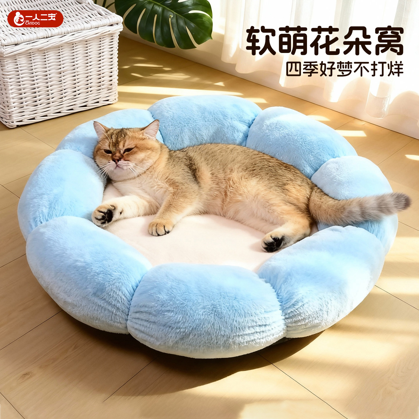 猫窝四季通用猫咪加厚睡窝安全感宠物圆形花朵窝小猫垫子猫床用品,宠物/宠物食品及用品,猫窝/屋/帐篷/沙发,淘宝优惠券,粉丝福利购,淘宝优惠卷
