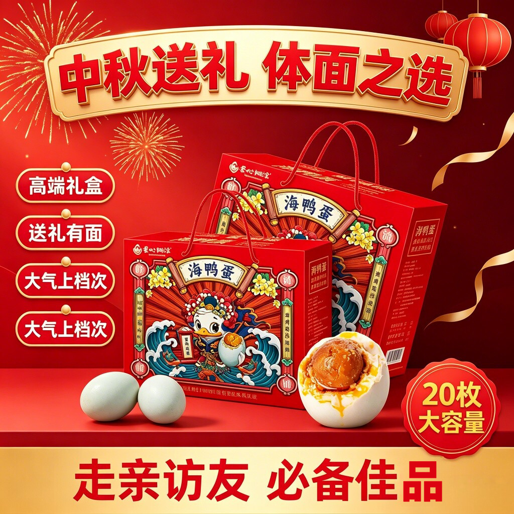 北部湾红树林开袋即食流油咸鸭蛋