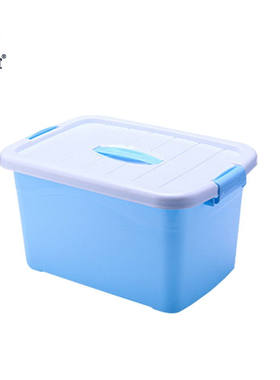 正奇谊收纳箱塑料透明大号加厚衣服储物箱子北欧蓝标准中号15L：3
