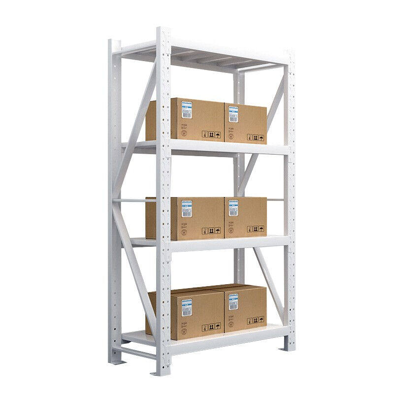 JNJIENBANGONG货架仓储展示架仓库置物架超市四层储物架子轻型白