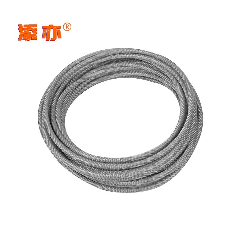 添亦304不锈钢钢丝绳起重牵引大棚装饰晒衣不锈钢绳透明包胶5mm7*