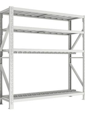 奕多美盾牌货架2000*600*2000灰白色盾牌主架重型500KG装备器材工