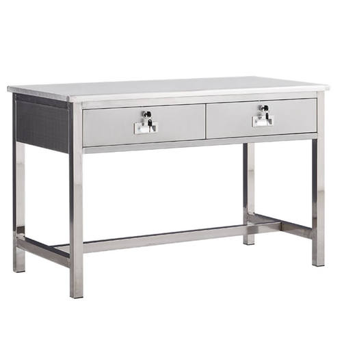 奕多美不锈钢办公桌操作台无尘车间工作台201材质带斗方管桌1600*