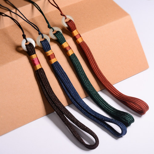 圆环宽扁 把玩件挂绳 玉器核雕手绳手玩件绳珠宝配绳手把绳