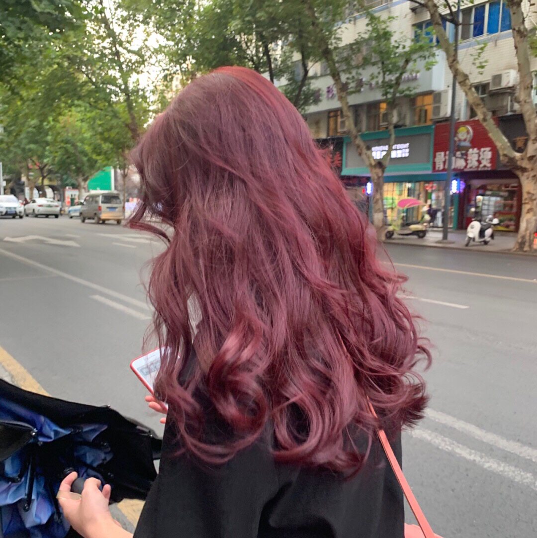 粉棕色染发剂2020流行色莓果色打蜡染发膏女纯植物自己在家染头发