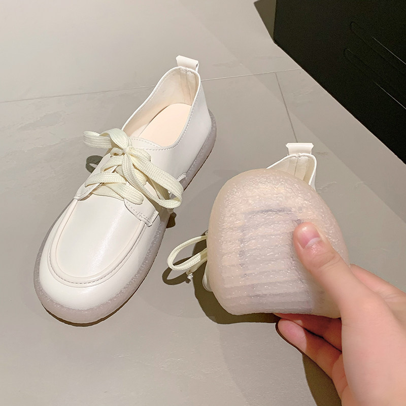 小皮鞋软底防滑系带单鞋