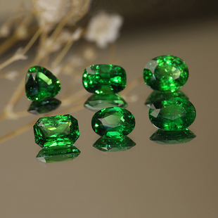 SFL2天然沙弗莱彩色宝石刻面精切18K金镶嵌时尚 戒指吊坠手链精品