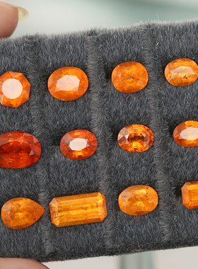 FD3天然芬达锰铝石榴石裸石戒面18k金镶嵌戒指吊耳钉手链现货新品