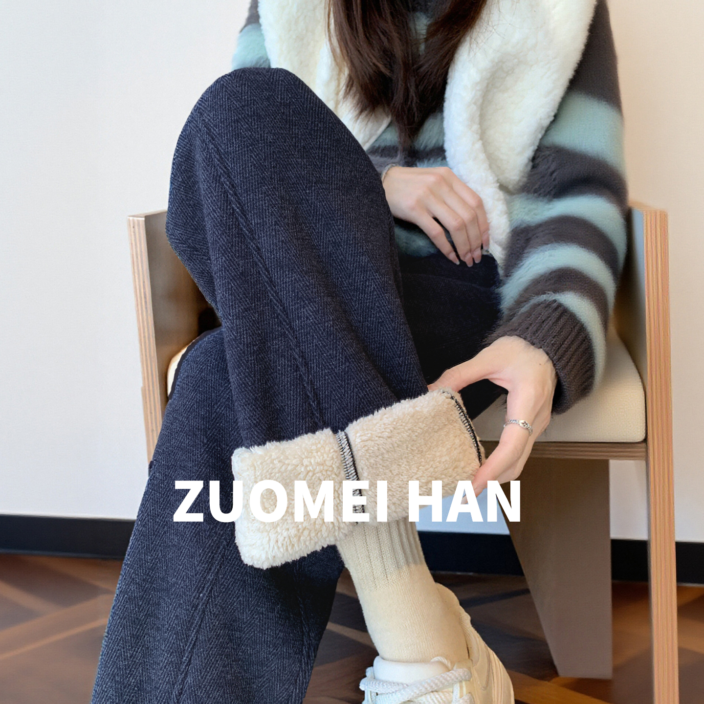 冬天怕冷都来看这条羊羔绒裤子！