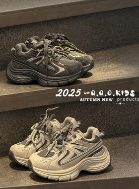 亲子款儿童加绒老爹鞋秋冬新款防滑女童轻便二棉运动鞋男童跑鞋潮