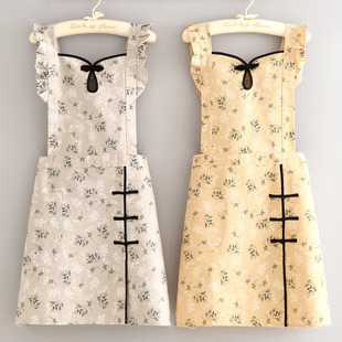 2025洋气新款旗袍围裙家用厨房做饭围腰防污耐磨餐饮酒店女工作服