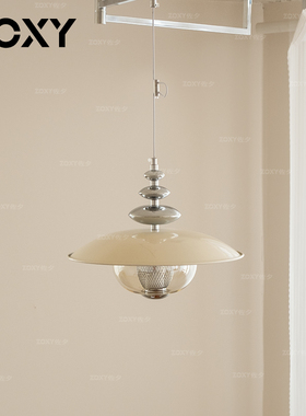 法式vintange复古餐厅吊灯中古风吧台简约摇臂移位玻璃灯具