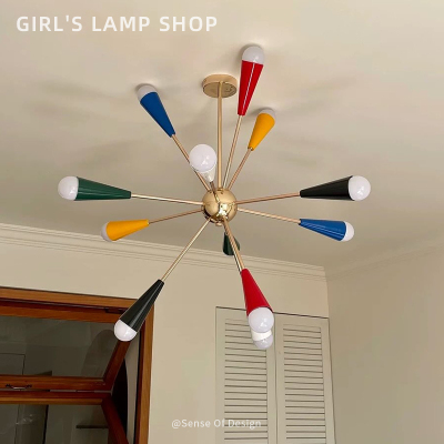 意大利Sputnik客厅吊灯设计师款中古卧室灯分子餐厅灯彩色烟花灯