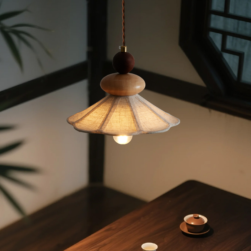 2025新款中古风原木新中式卧室床头吊灯餐厅玄关日式侘寂风民宿