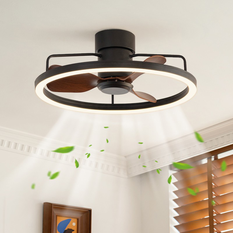 法式风扇灯卧室灯中古电扇吸顶灯复古包豪斯主卧灯美式餐厅吊扇灯