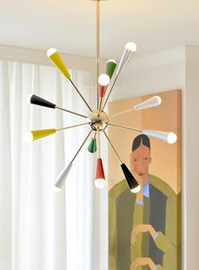 中古Sputnik烟花客厅吊灯彩色设计师法式卧室多巴胺分子灯餐厅灯