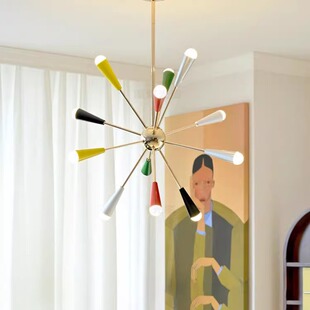 中古Sputnik烟花客厅吊灯彩色设计师法式卧室多巴胺分子灯餐厅灯