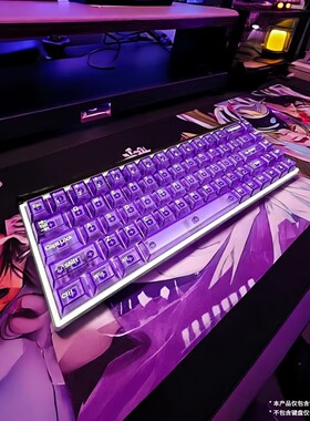 紫色红粉色雾透OEM130+键PC材质键帽适配机械磁轴键盘61-108键帽