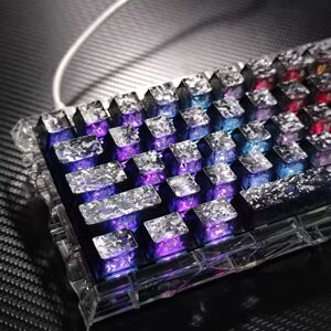 狼竞碳纤维纹PC雾透通用键帽