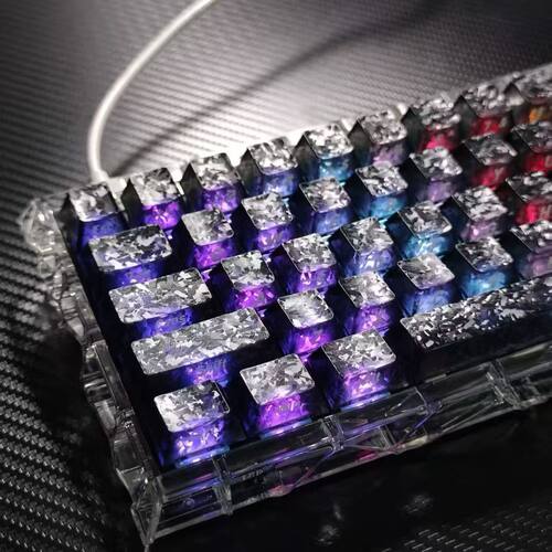 狼竞碳纤维纹PC雾透通用键帽