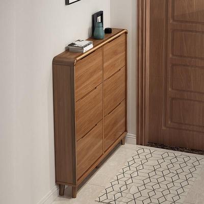 实木超薄鞋柜18cm窄款家用门口翻斗玄关鞋柜靠墙收纳省空间小户型