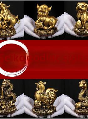 全套铜生肖饰品，铜狗、鼠、牛、虎、兔、龙、蛇、马、羊、猴、鸡