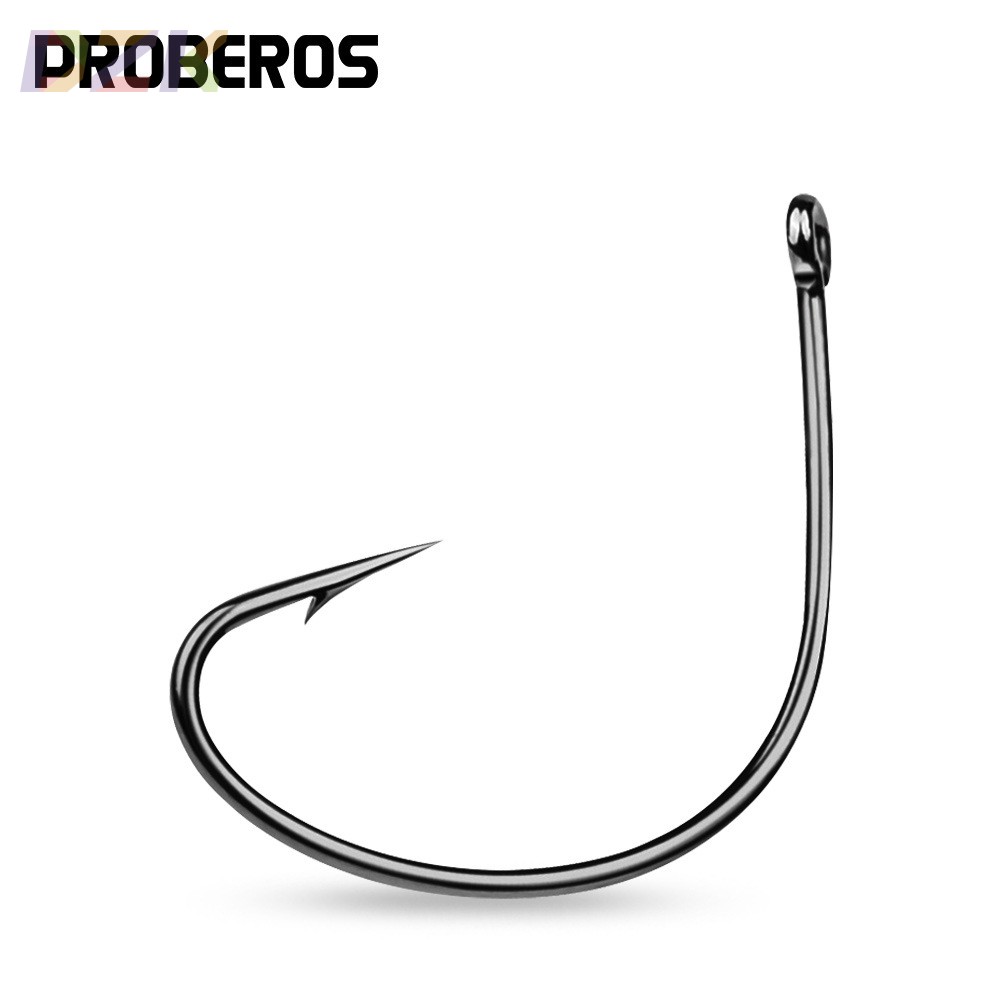 PRO BEROS品牌渔具鱼钩带倒刺路亚鱼钩散装单钩高碳钢钩100个/c4