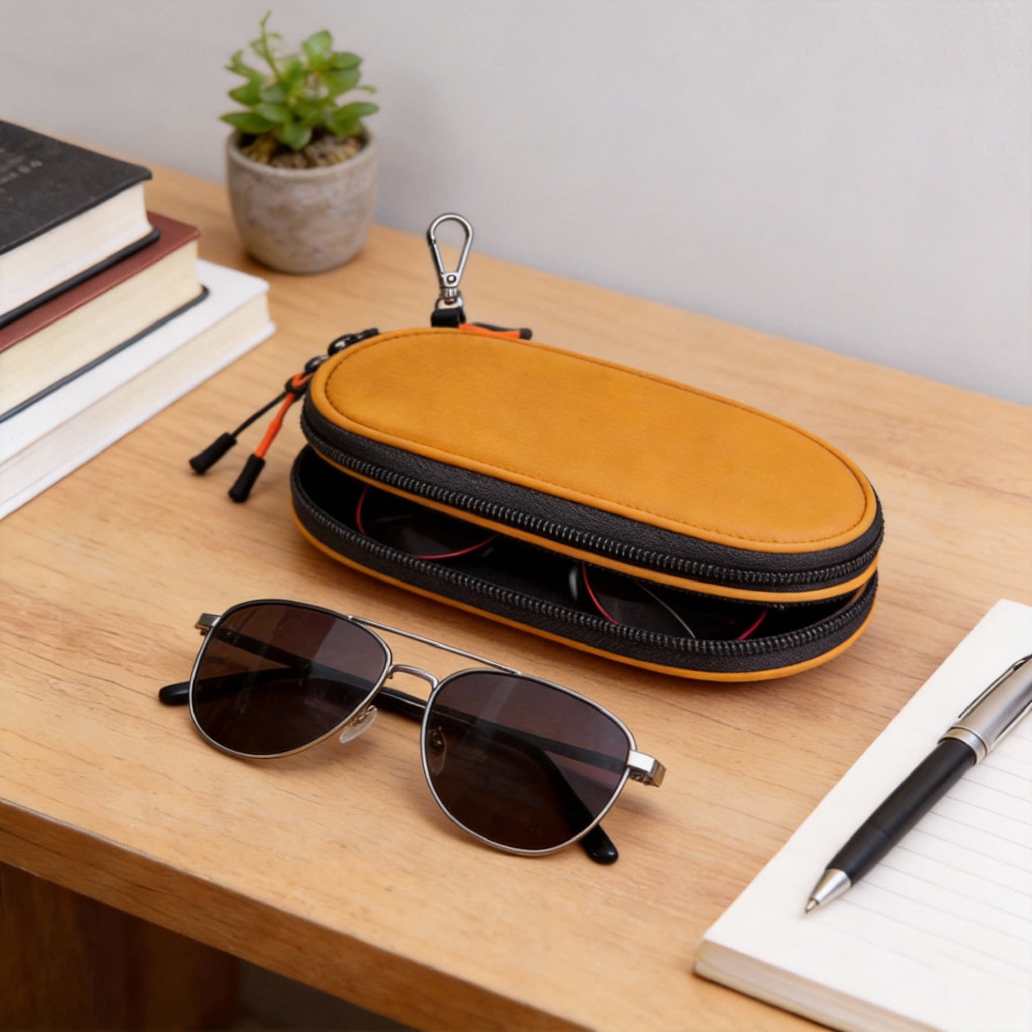 跨境双层眼镜包太阳镜收纳袋时尚随身双层拉链眼镜收纳袋墨镜袋