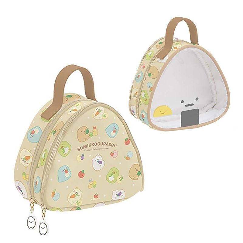 日本饭团形痛包轻松熊角落生物食物王国手提化妆包皮质可爱收纳包