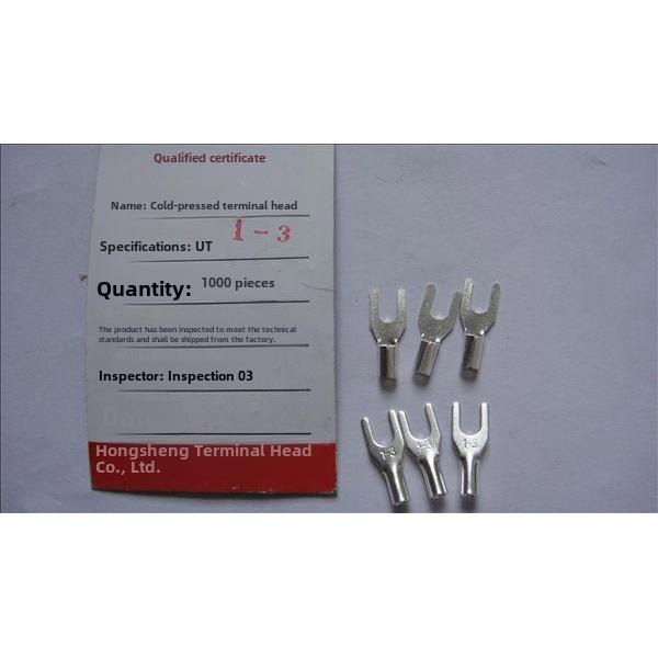 UT1-3 1000祇1包0.6 紫铜焊口 冷压接线端 子接线端头 叉形裸端头
