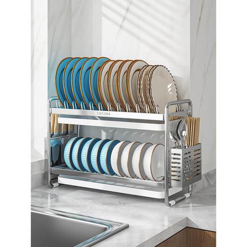 304不锈钢窄碟架多层排水管架排水管架厨房储物盘架储物架