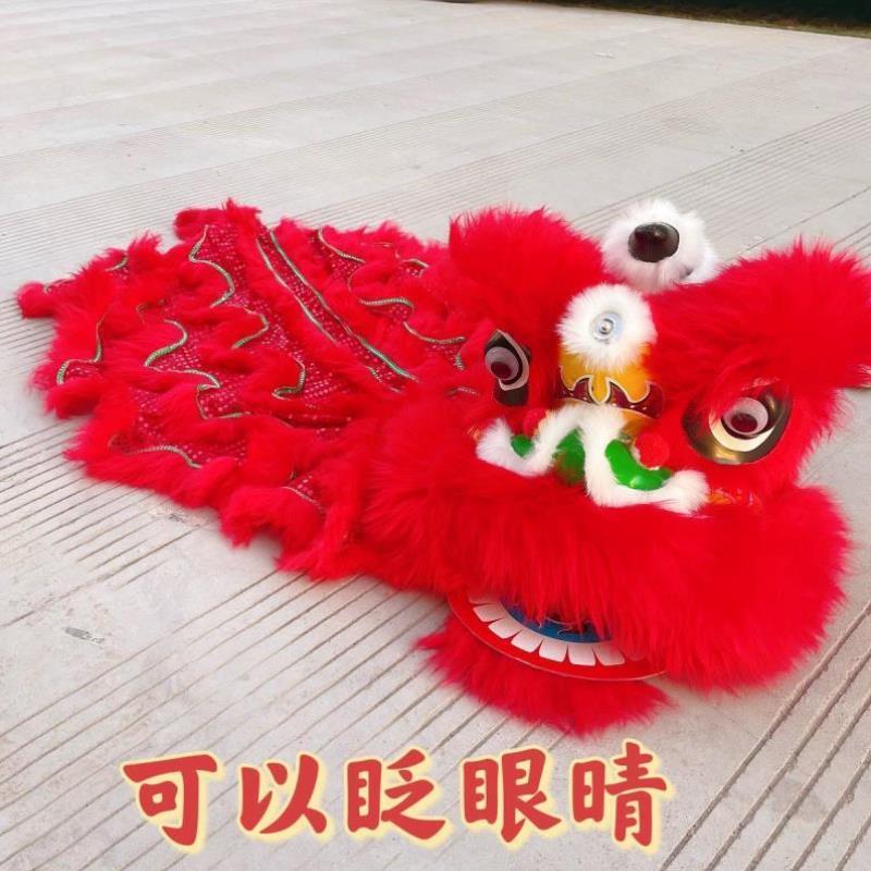 舞狮全套羊毛舞狮头可眨眼套装塑料幼儿童舞狮子醒狮南狮表演舞狮