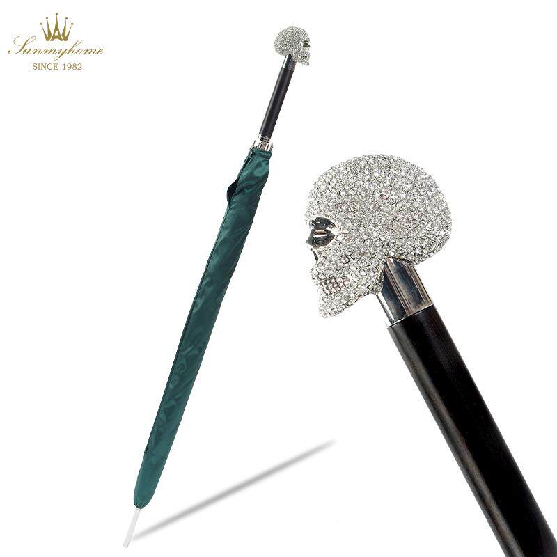 限量满天星镶钻骷髅头雨伞超大防风自动晴雨两用伞轻奢创意长柄伞