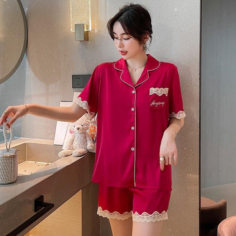 感春夏季可爱高级凉爽服凉感睡衣套装简约居家女款2024夏季情侣