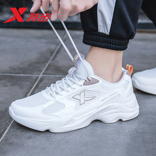 特步男鞋休闲鞋子男士网面运动鞋