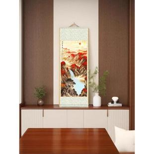 万里长城条幅挂画卷轴画国画山水装饰画玄关风水画金边字画可定制