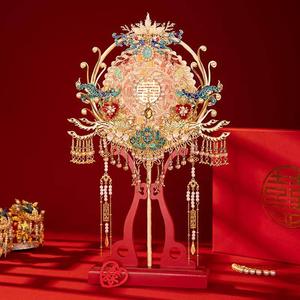 舞绣缘团扇新娘结婚喜扇中式秀禾手工diy材料包双面高级古风婚扇