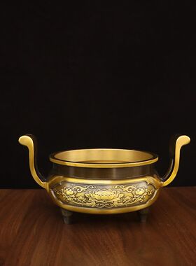 热销纯铜金玉满堂招财进宝有求必应香炉铜器工艺T品室内供奉佛堂
