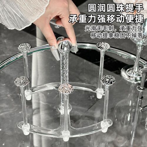 热销轻奢简约酒店家用杯子杯w架置物架茶水杯倒挂架带托盘沥水杯