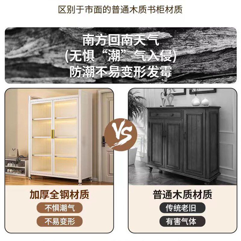 热销厨房置物架落地带门多层家用防尘杂物柜收纳T柜子大容量阳台
