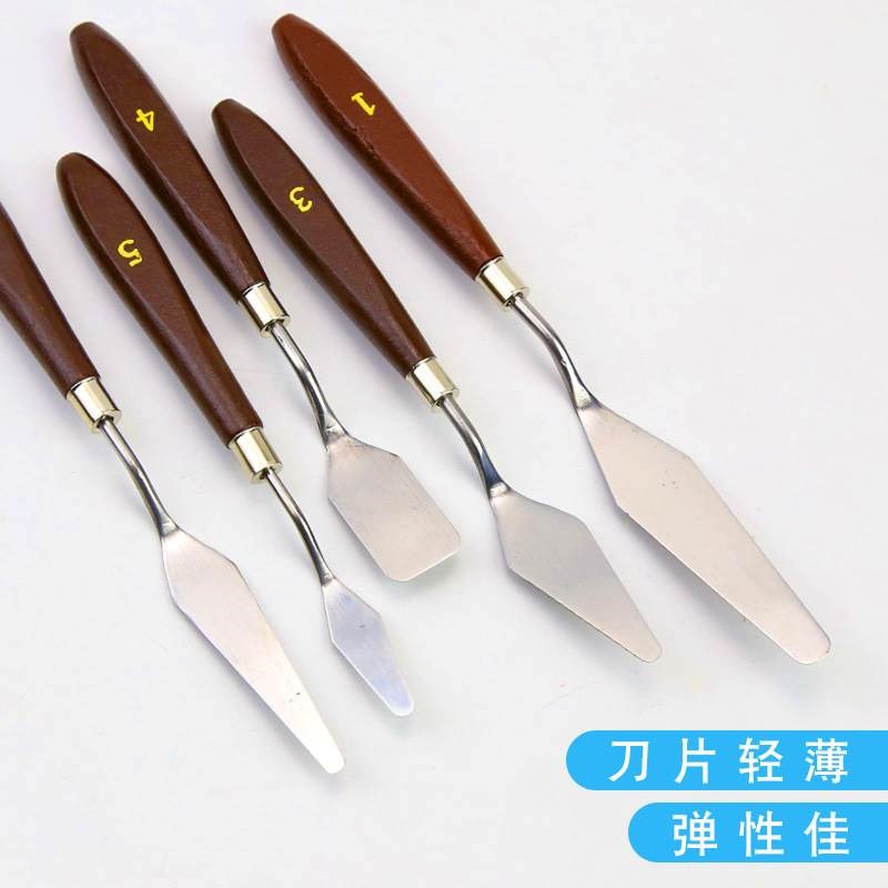 热销油画刀挑刀油画刮刀丙烯v颜料铲刀水彩颜料调色刮刀石英砂肌