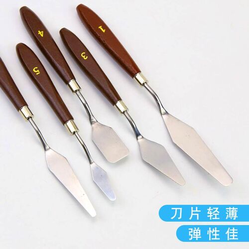热销油画刀挑刀油画刮刀丙烯v颜料铲刀水彩颜料调色刮刀石英砂肌