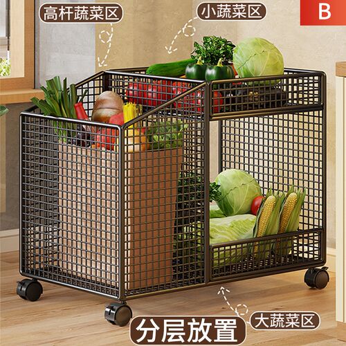 热销厨房多功能置物架可移动小推车移动落地家用多层W蔬菜收纳储