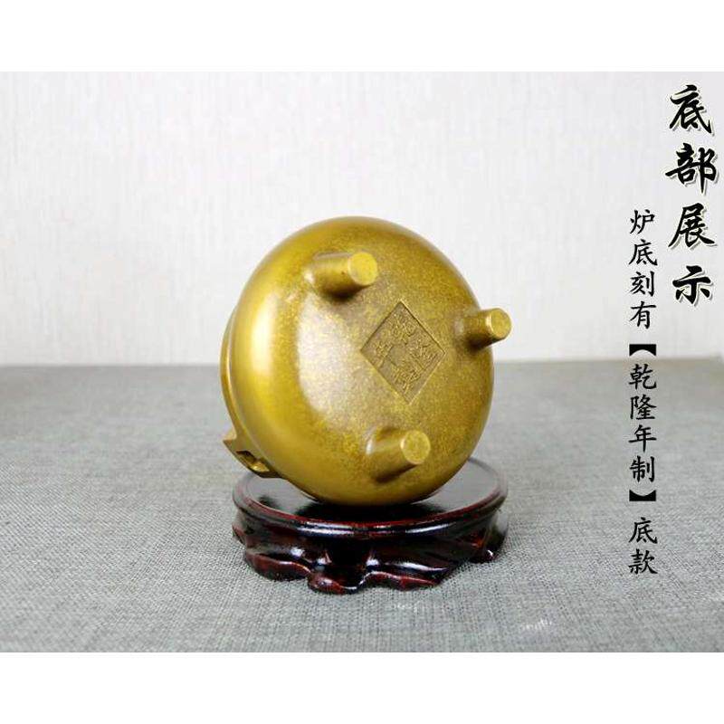 热销黄铜香炉纯铜仿古香炉线x香炉供佛家用焚香炉熏香炉小号宣德