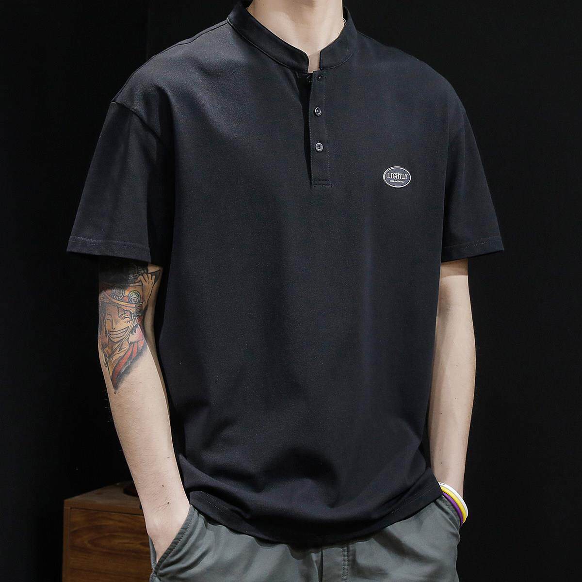 酷依潮人2026新款POLO领短袖衫 棉质莱卡大尺码简约男装T恤