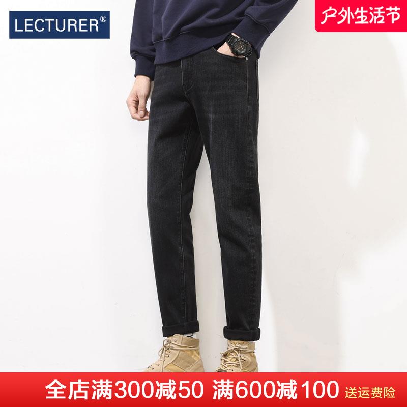 碳粝石磨洗 黑色牛仔裤男士2026新款潮牌修身小脚春秋休闲长裤子