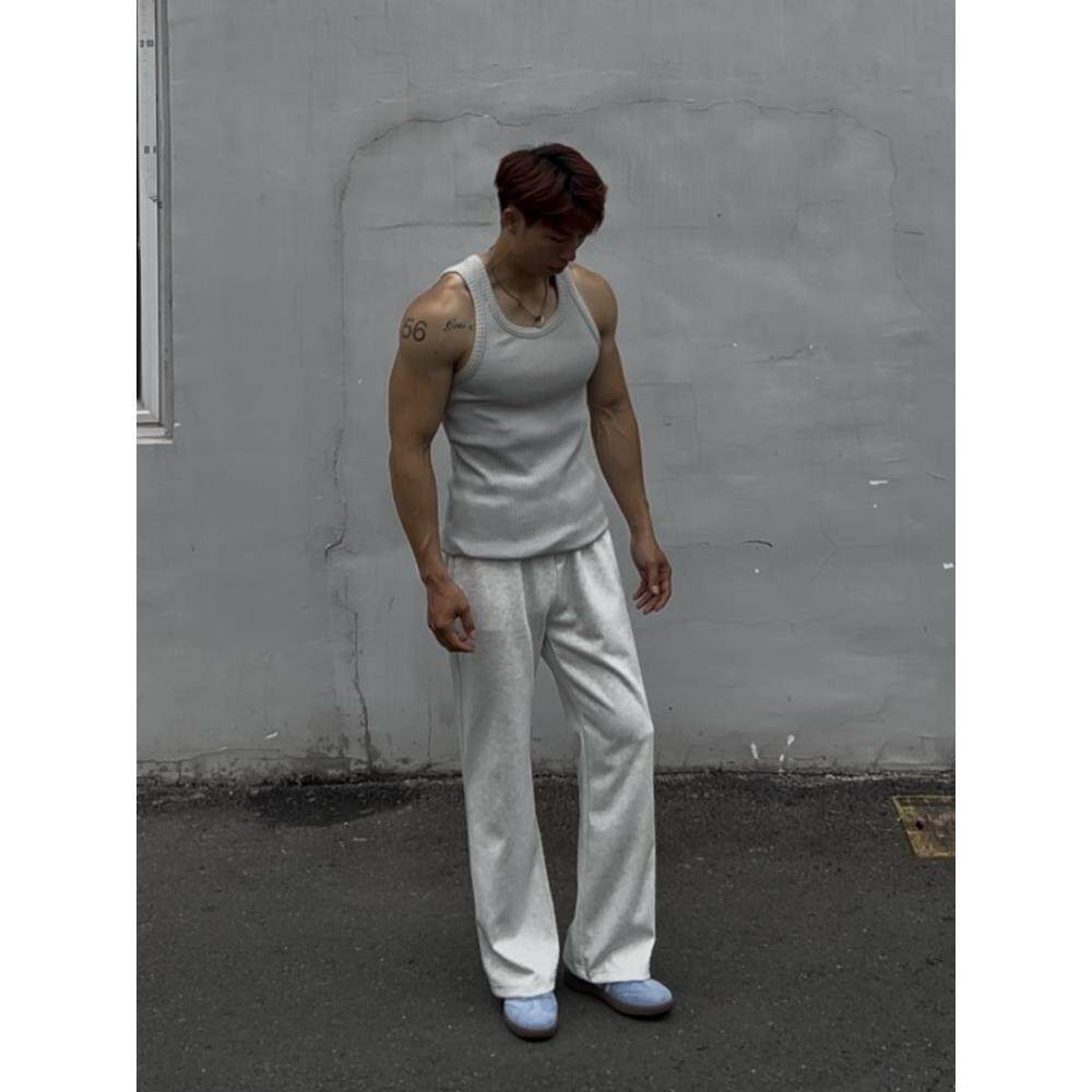 本源ULTISO 美式休闲弯刀卫裤健身运动微喇宽松百搭显高直筒长裤