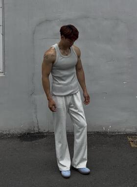 本源ULTISO 美式休闲弯刀卫裤健身运动微喇宽松百搭显高直筒长裤