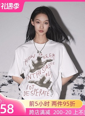 ARCHIVUM(ARC) 原创复古手绘印花短袖 春夏季男女美式圆领宽松T恤